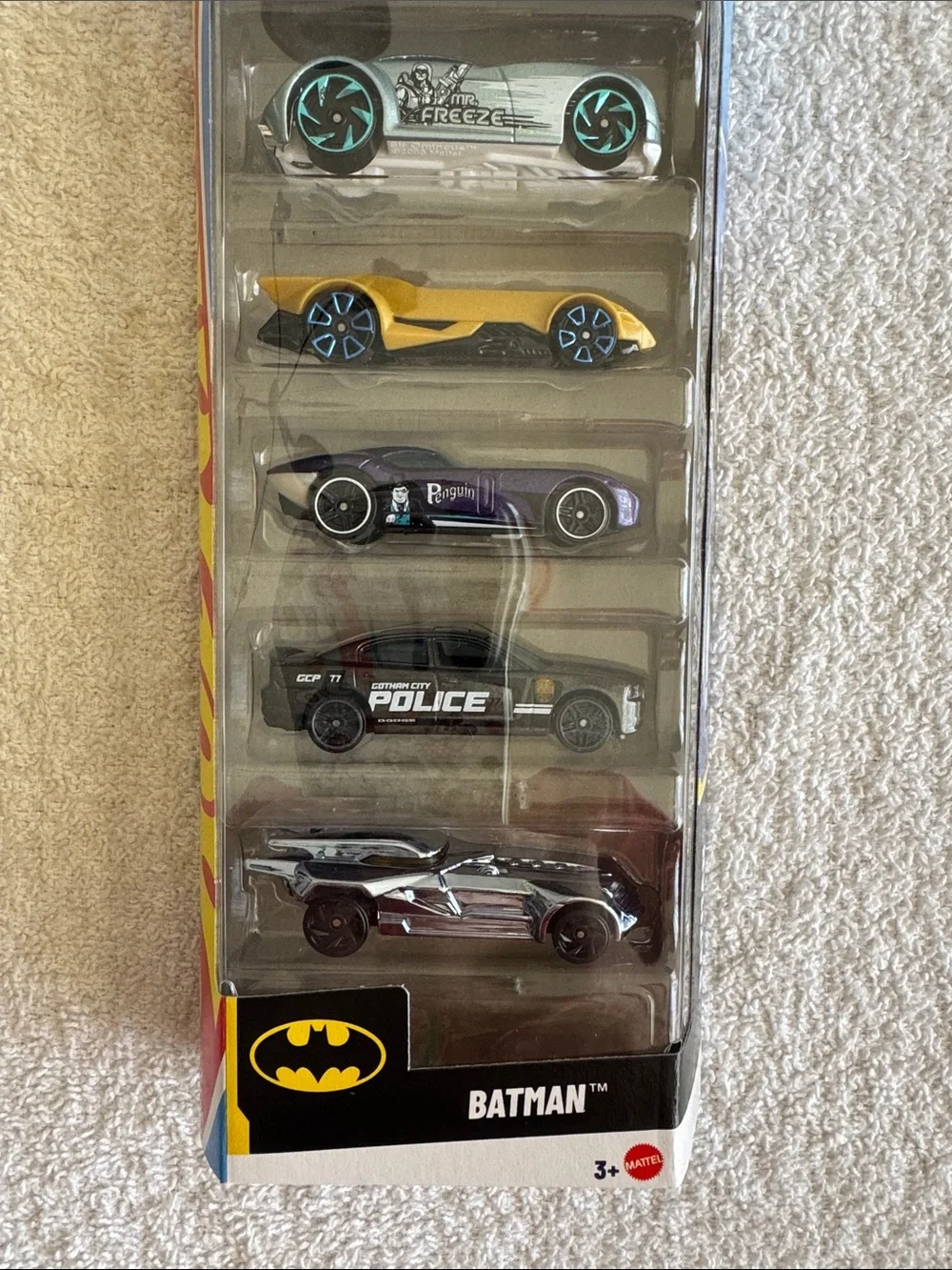 Hot Wheels Batman 5 Pack Kids Toy Cars - Multi-Color